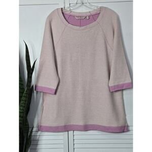 SOFT SURROUNDINGS Blush Pink Long Sleeve 100% Cotton Women Sweater Shirt (L)
